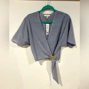 Striped blue top. Topshop. NWT.